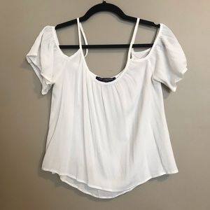 White Cold Shoulder Gauze Material Top size S